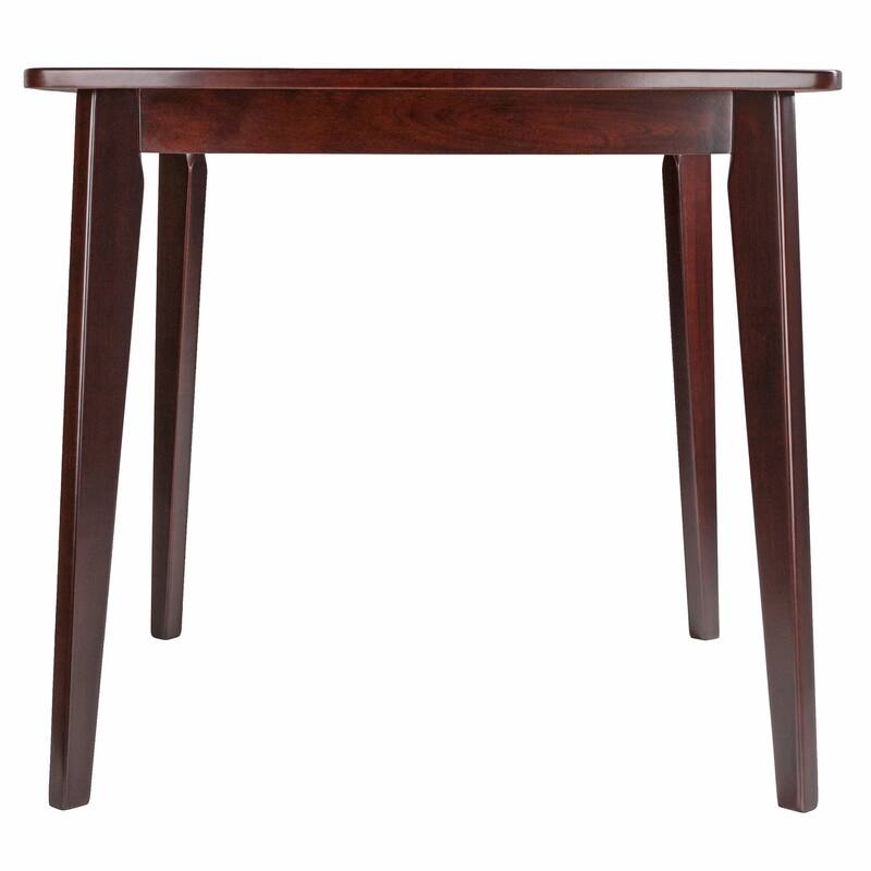 34" Walnut Wood Square Dining Table with Tapered Legs