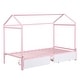 preview thumbnail 9 of 28, 2 Color Twin XL to King Metal House Bed with 2 Drawers