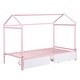 preview thumbnail 13 of 28, Twin XL to King Metal House Platform Bed with Trundle and 2 Drawers