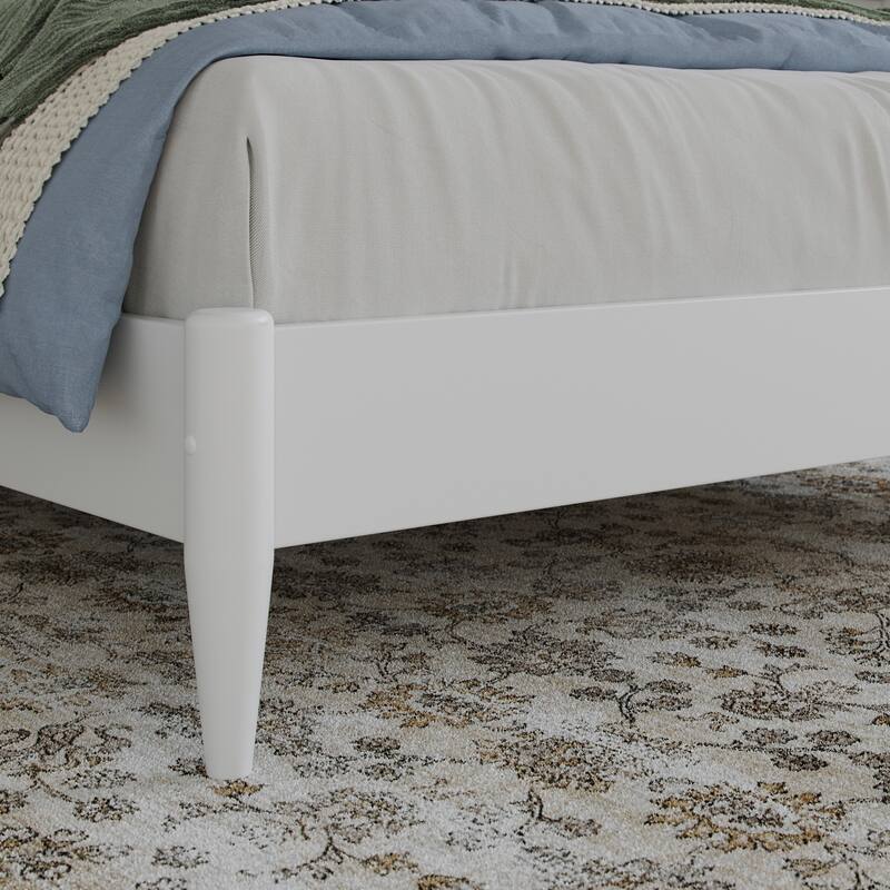 Berkshire Full Solid Wood Low Profile Platform Bed in White