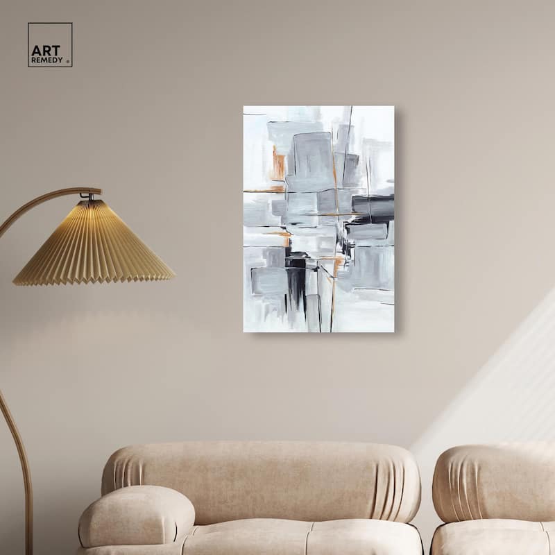 Elegant Grey Shades I Canvas by Art Remedy, Gallery Wrapped