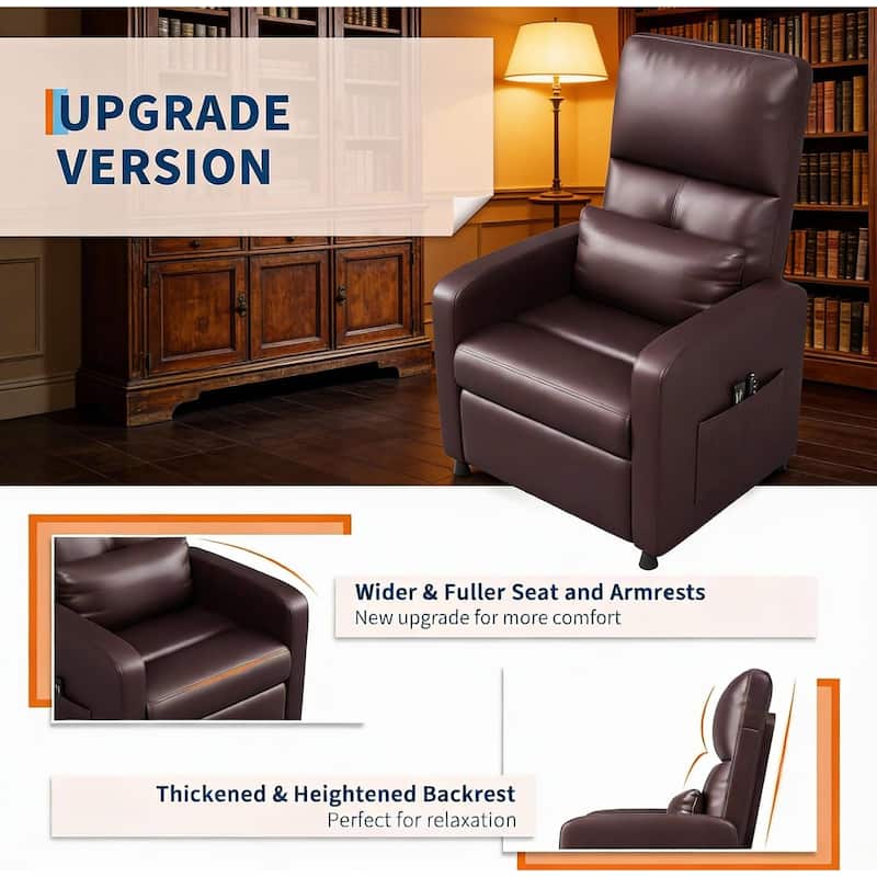 Power Recliner Chair, with Overstuffed Seat