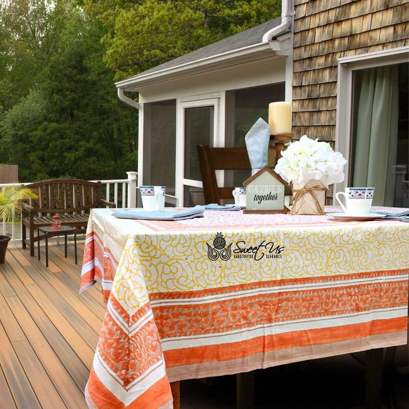 Cotton Floral Garden Tablecloth Rectangle