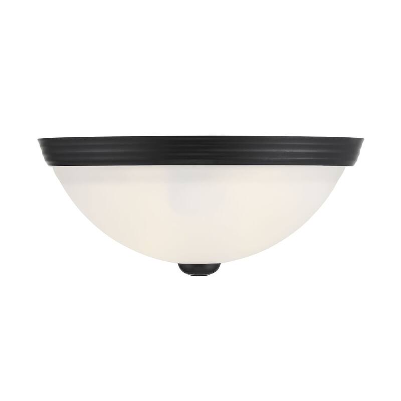 Savoy House 2 Light 11" Wide Flush Mount Bowl Ceiling Fixture - Black