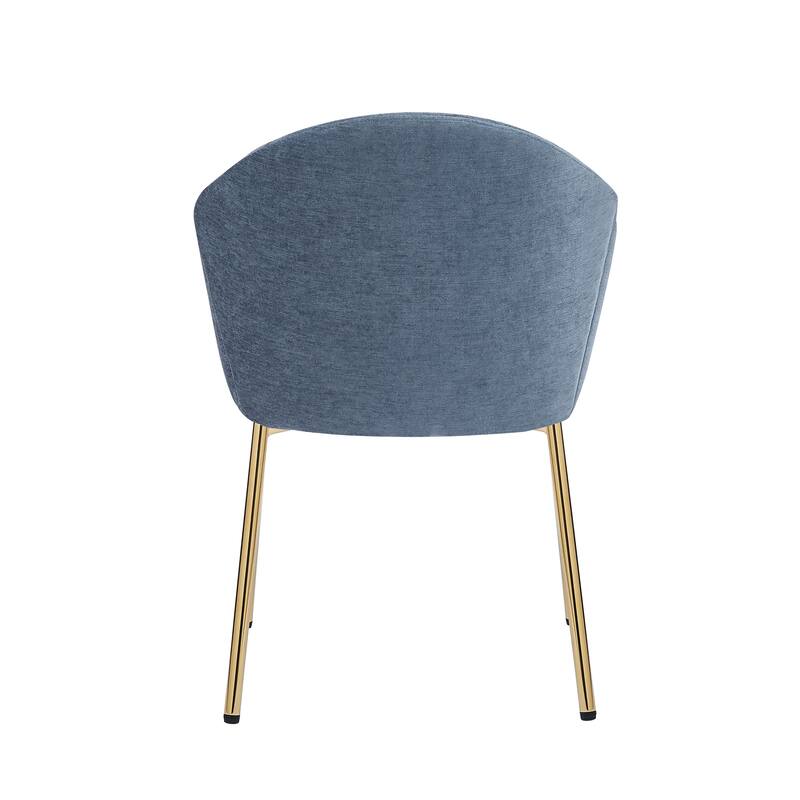 Catherinae Polyester Upholstered Dining Chair (set of 2) with Golden Brass by Christopher Knight Home