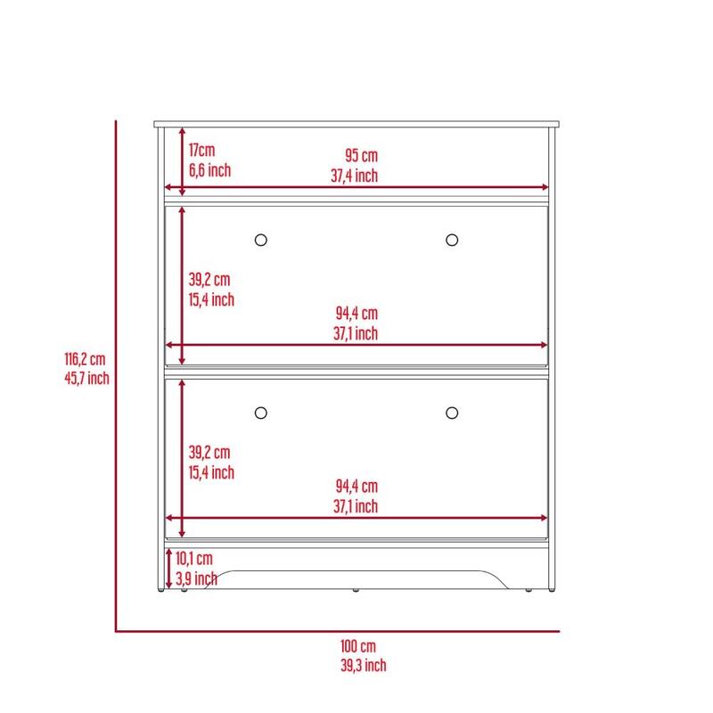 Cranbery 2-Shelf Shoe Rack Light Oak and White