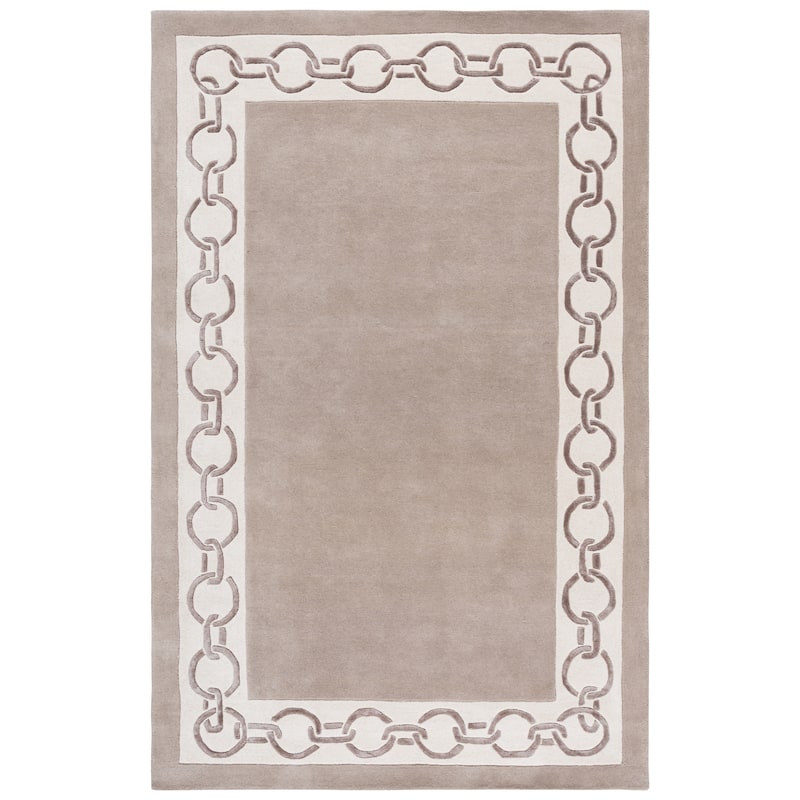 SAFAVIEH Handmade Metro Afet Wool Rug - Taupe/Ivory - 6' x 9'