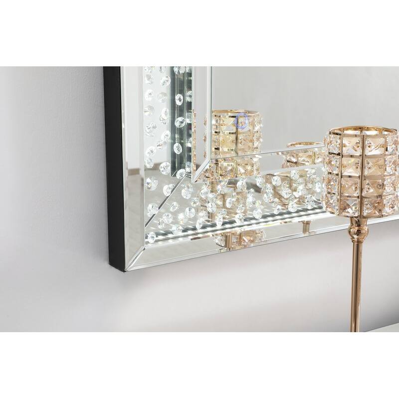 River LED Crystal Mirror - Clear