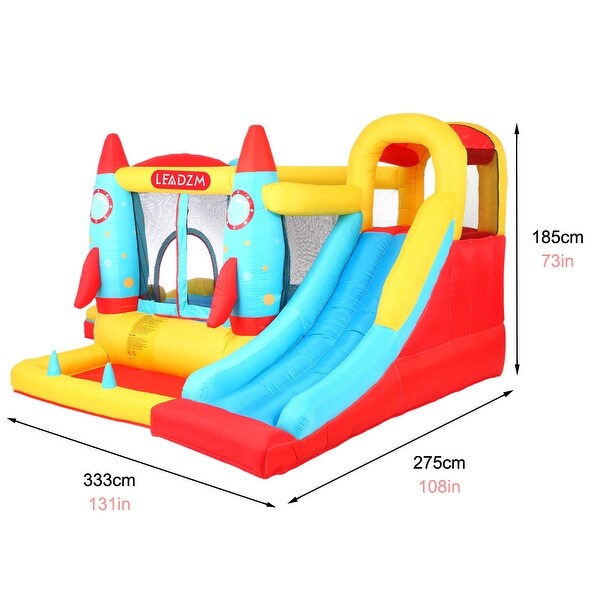 Inflatable Bouncer With Air Blower And Jumping Castle With Slide 