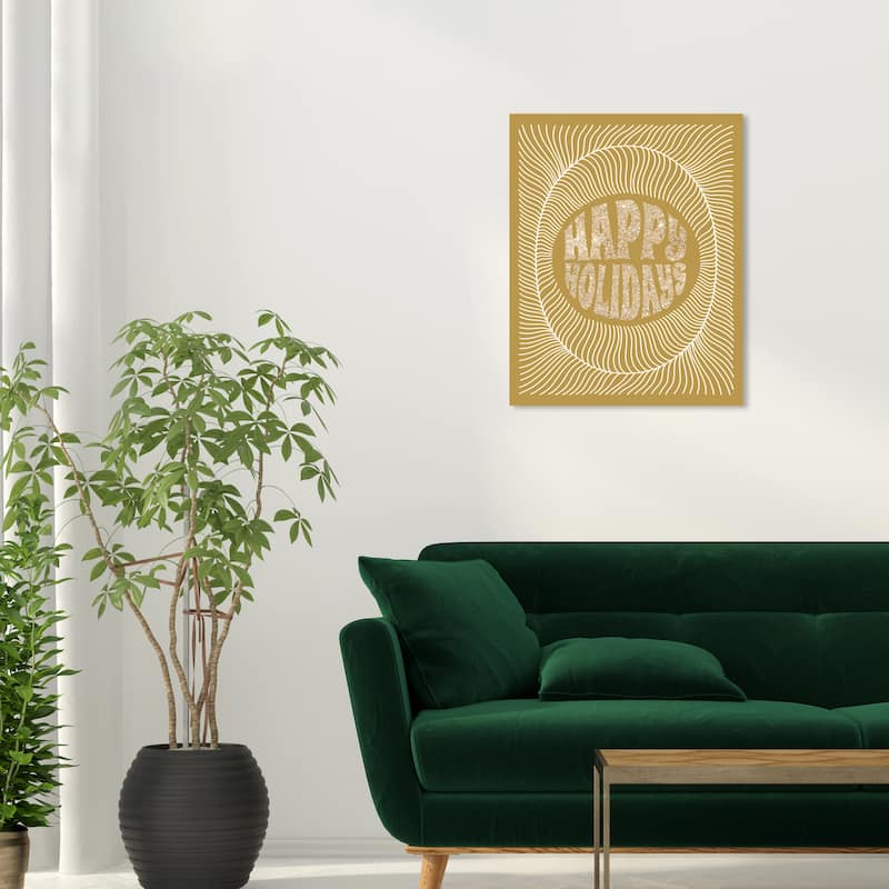 Wynwood Studio Canvas Typography and Quotes Ochre Gold Holidays Glitter Brown Tropical Wall Art Canvas Print - 20 x 24