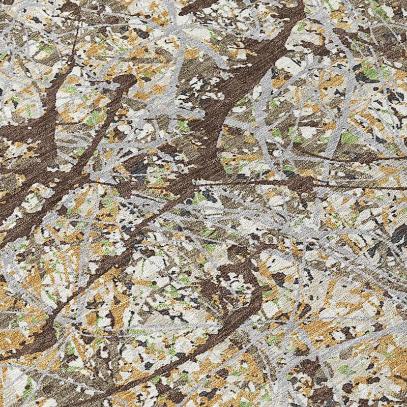 Machine Washable Indoor/ Outdoor Modern Splatter Chantille Rug