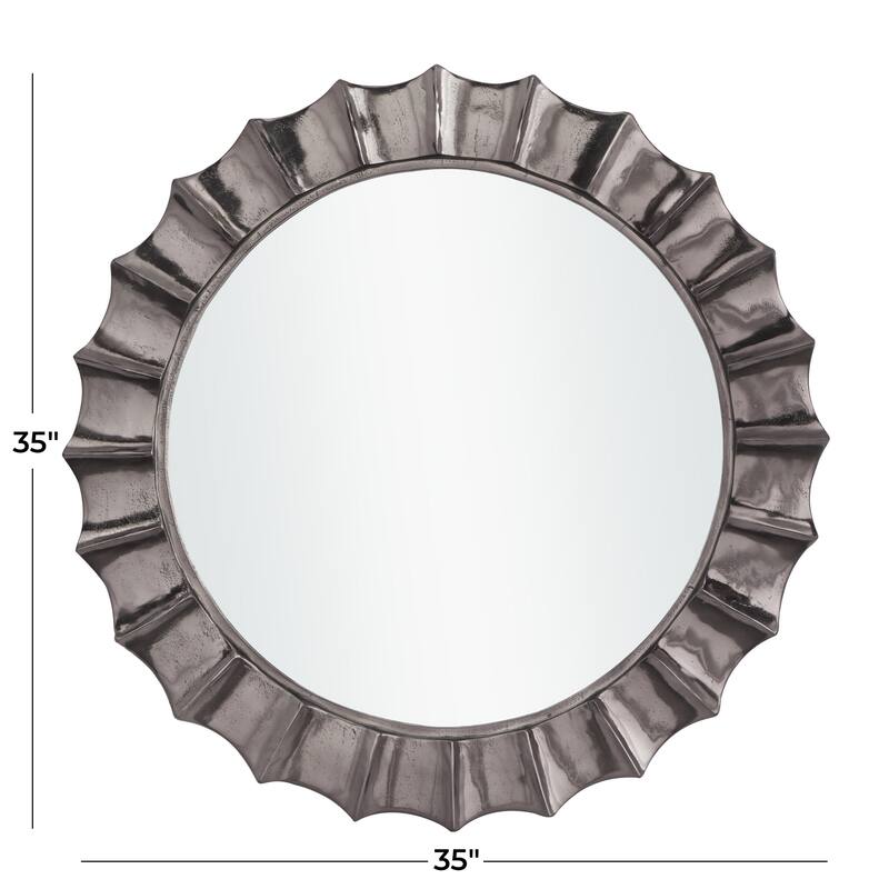 Aluminum Metal Starburst Wall Mirror - Gold - Roche River Decor