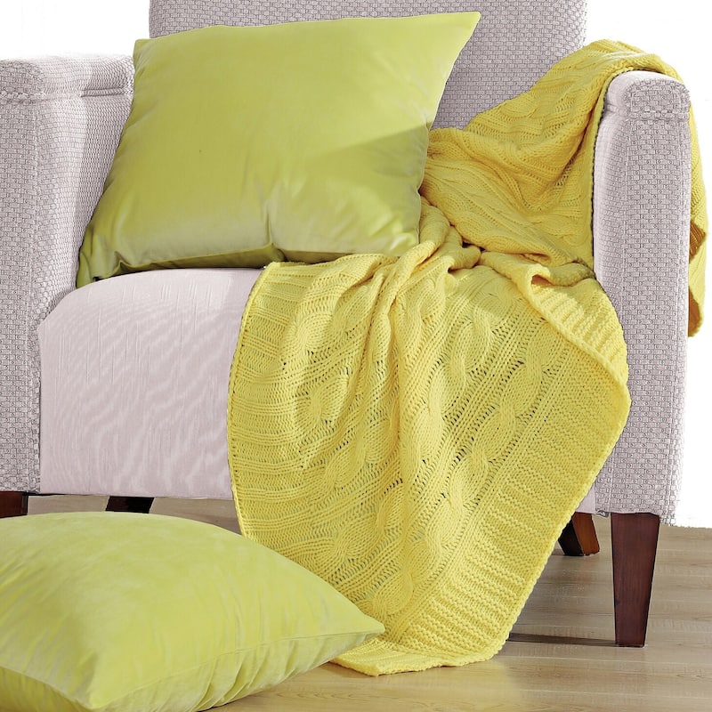 EZ Match Super Eighteen Cable Knitted Throw Combo