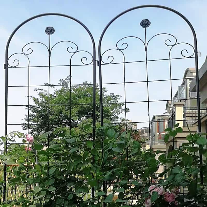 4 Pack Metal Garden Trellis for Climbing Plants Outdoor 86.7'' x 19.7'' Rustproof Plant Support Rose Trellis Netting Trellis