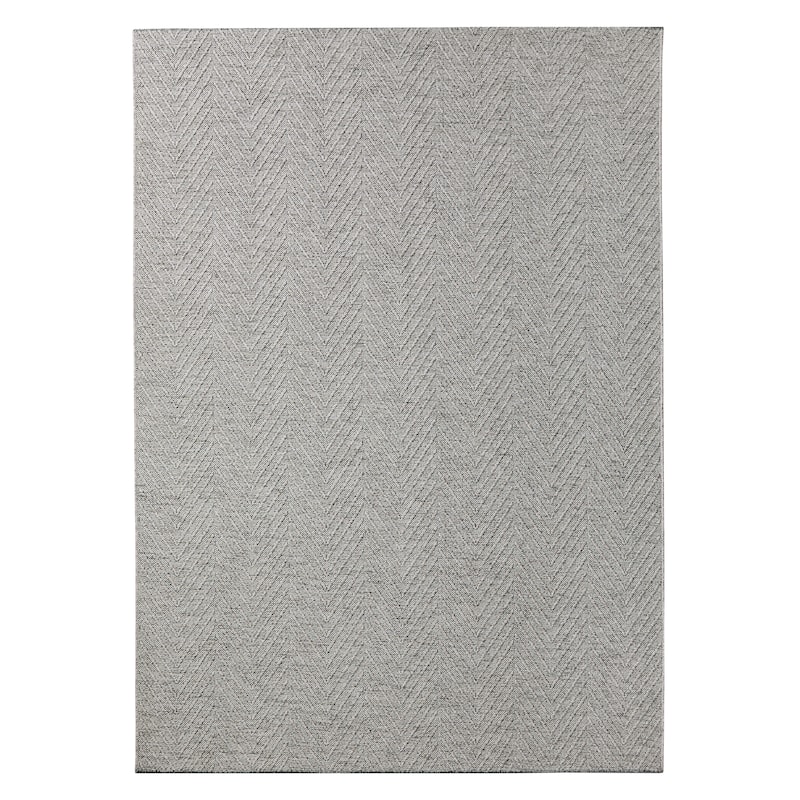 TOWN & COUNTRY BASICS Pax Herringbone Textured Solid Machine Washable Area Rug Grey - 7' 10" x 10' 2"