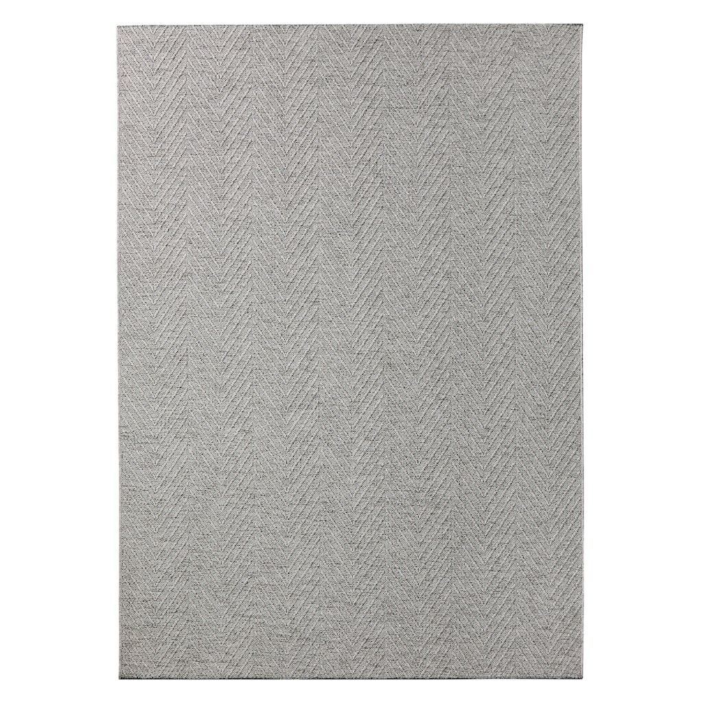 TOWN & COUNTRY BASICS Pax Herringbone Textured Solid Machine Washable Area Rug Grey