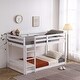 preview thumbnail 3 of 9, Wooden Bunk Bed with Straight Ladder,White