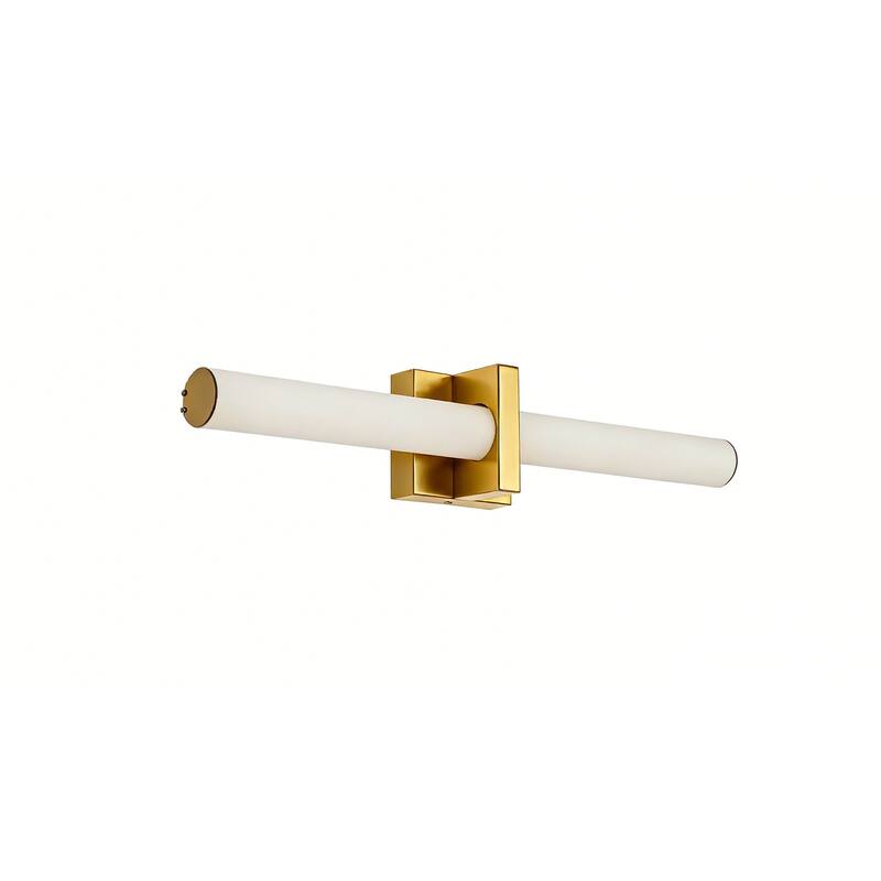 1-Light Satin Brass LED Wall Sconce With A Frosted Opal Glass Shade