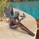 Design Toscano Large Antiqued Bronze Bird Fairy Garden Statue - Bed 