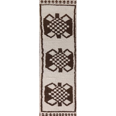 Plush Turkish Anatolian Runner Rug Handmade Wool Carpet - 3'2"x 12'1"