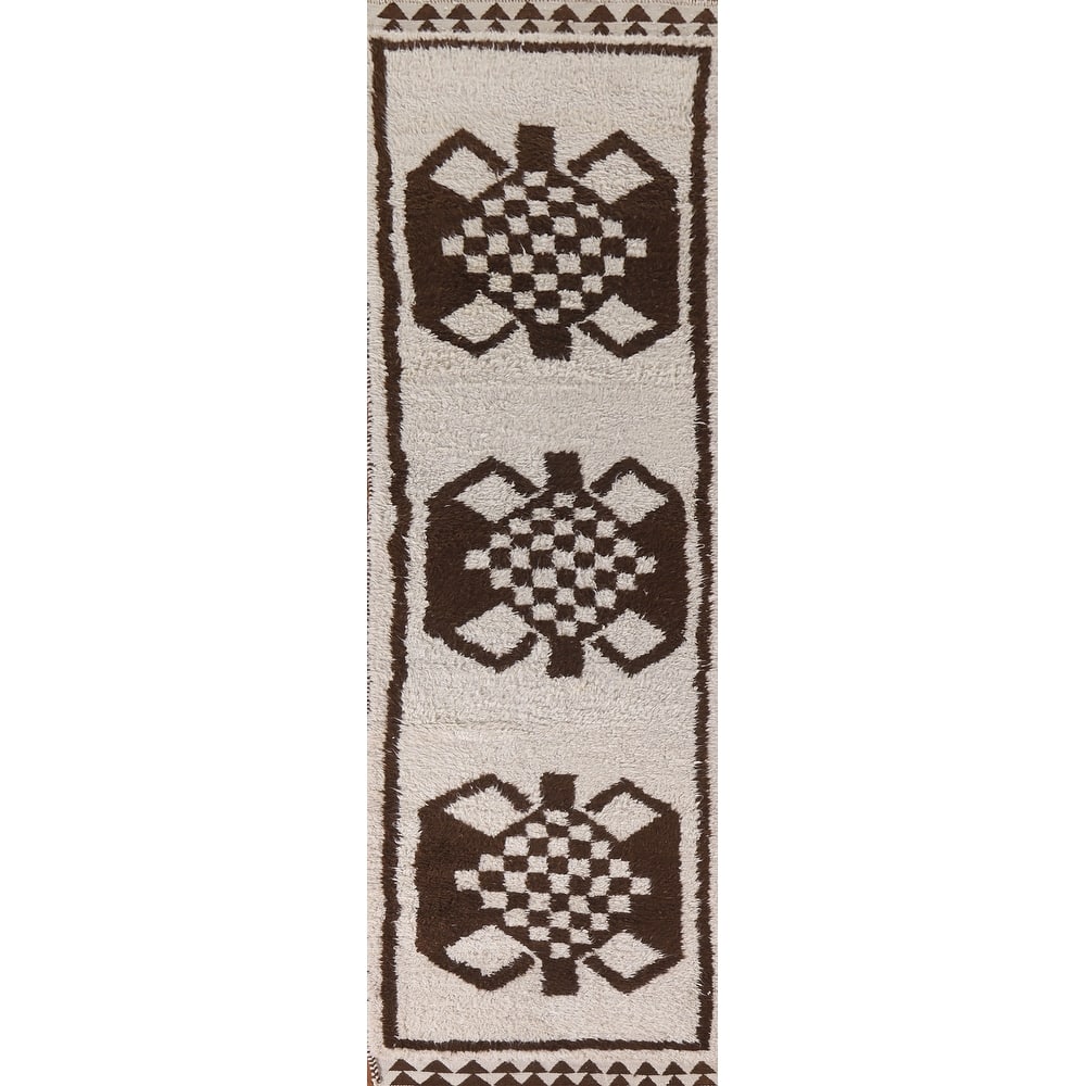 Plush Turkish Anatolian Runner Rug Handmade Wool Carpet - 3'2"x 12'1"