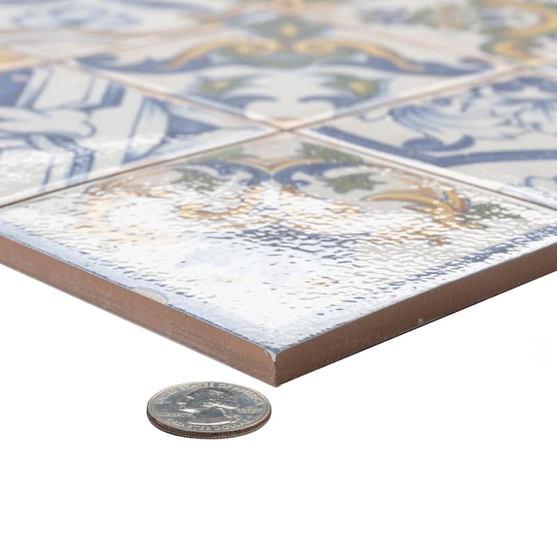 Merola Tile Kings Campania Amalfi 13" x 13" Ceramic Floor and Wall Tile