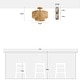 preview thumbnail 9 of 19, Bohemian 3-Light Antique Gold Natural Jute Rope Drum Semi-Flush Mount Ceiling Light - 15.4" W x 12.6" H