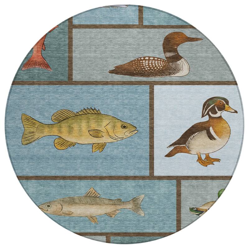 Machine Washable Indoor/ Outdoor Cabin Lodge Chantille Rug