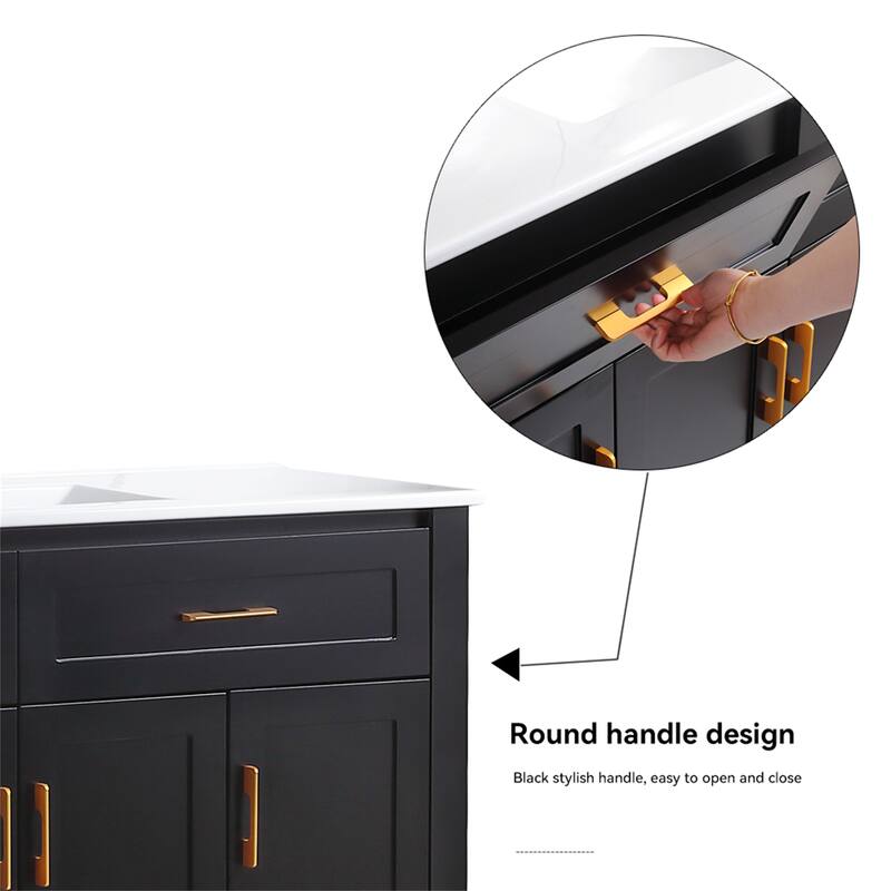 48" Black Bathroom Vanity (excluding the ceramic basin)