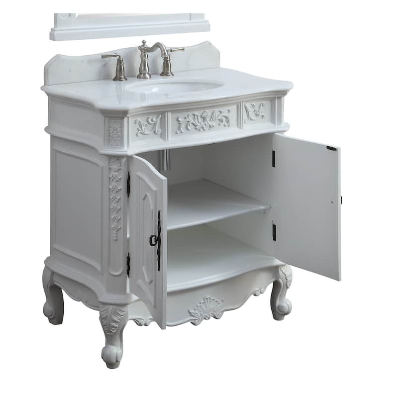 33" Unique Classic Benson Bathroom Sink Vanity - White