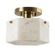 preview thumbnail 6 of 5, SAFAVIEH Kory 8-inch Alabaster & Metal Semi-Flush Mount - 8" W x 8" D x 7" H