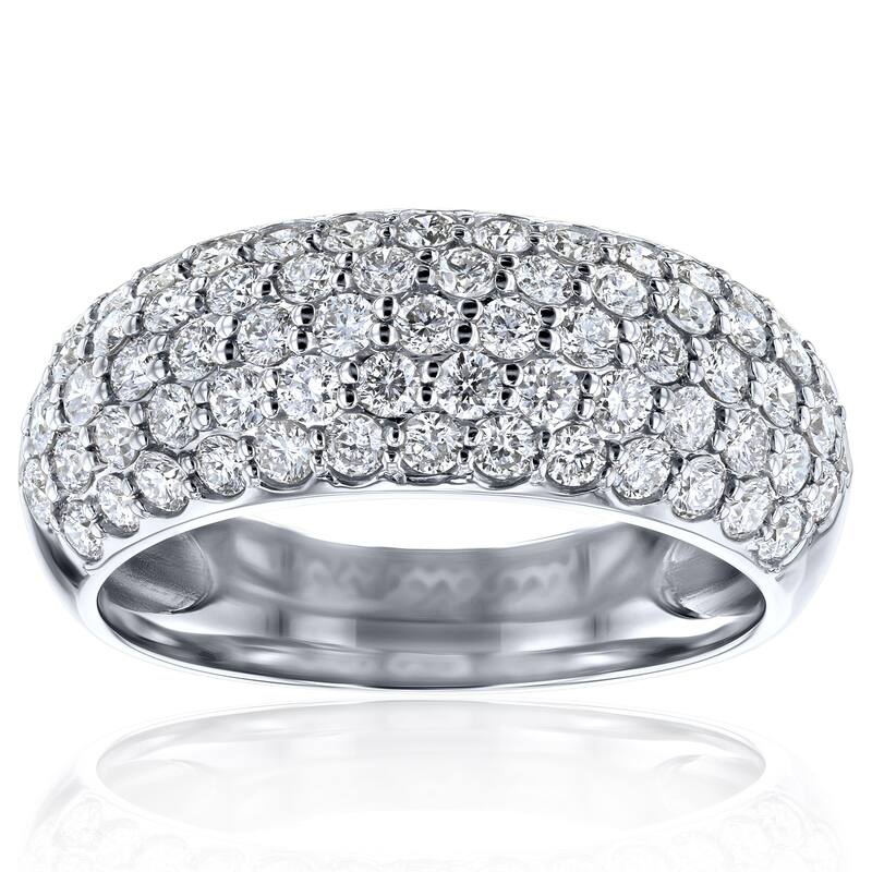 Kobelli 1.25 Carat Lab Grown Diamond 14k Solid Gold Multi-row Wide Puff Band (DEF/VS)