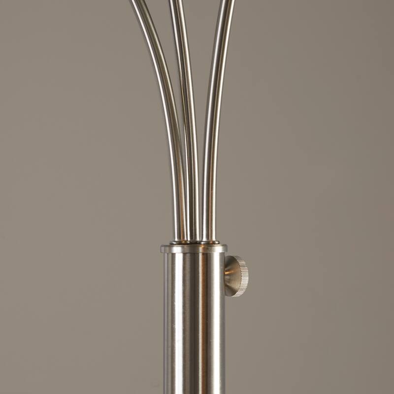 84" Metal Floor Lamp with Three Lights & Linen Shades