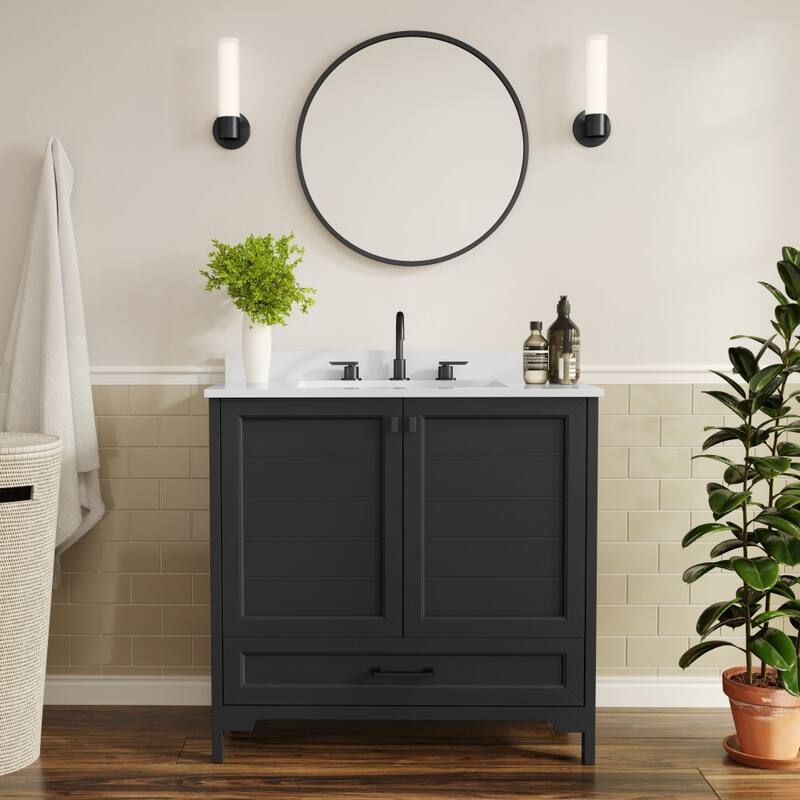 Bathroom Vanity with Undermount Sink, Cabinet, and Drawer