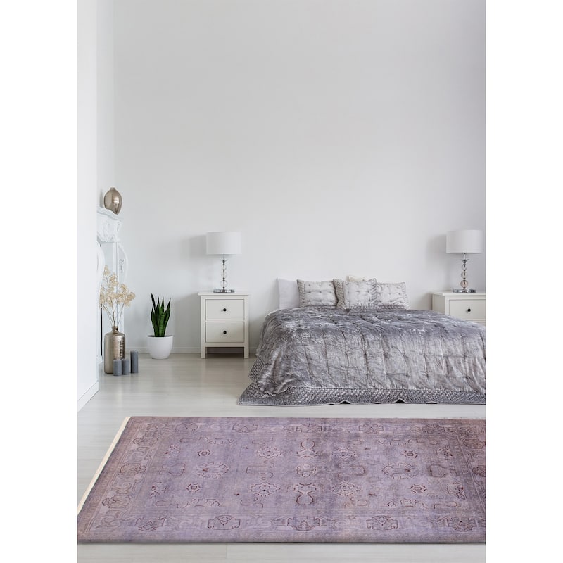 ECARPETGALLERY Hand-knotted Vibrance Purple Wool Rug - 5'11 x 8'9