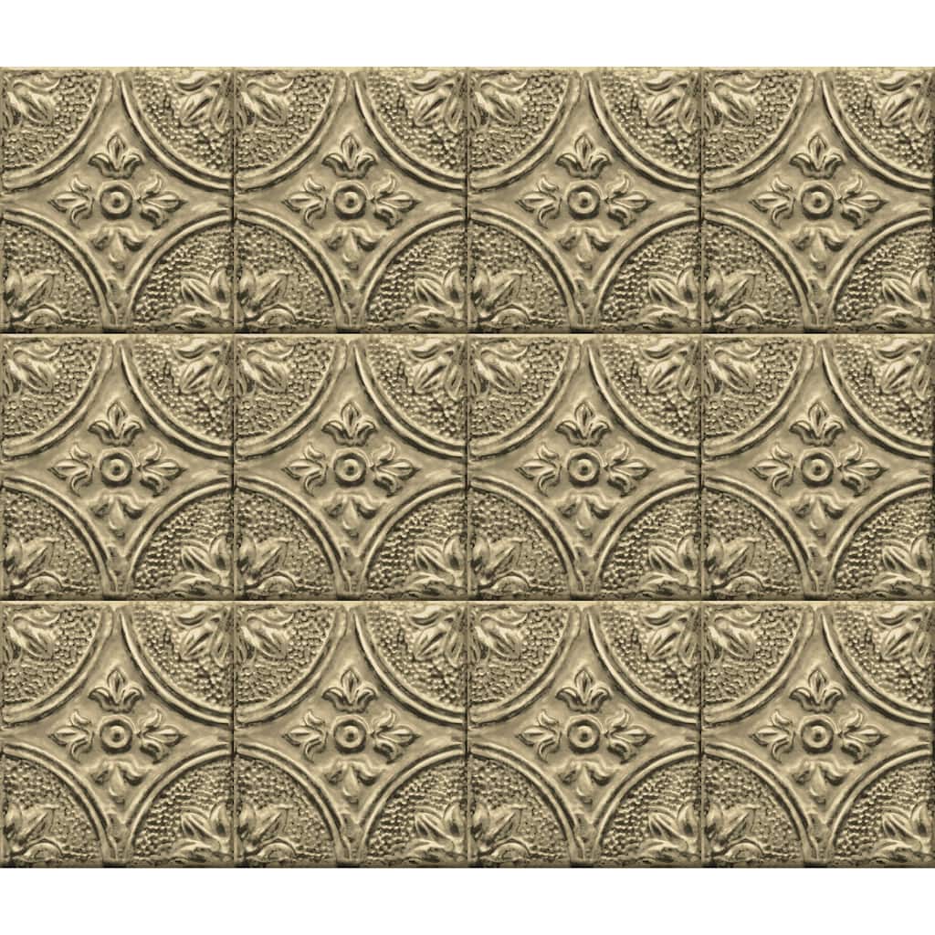 InHome Restored Tile Brass Peel & Stick Backsplash Tiles - 72in x 18in x 0.025in