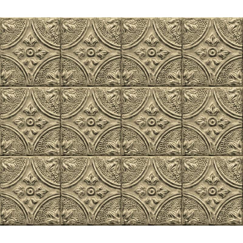 InHome Restored Tile Brass Peel & Stick Backsplash Tiles - 72in x 18in x 0.025in