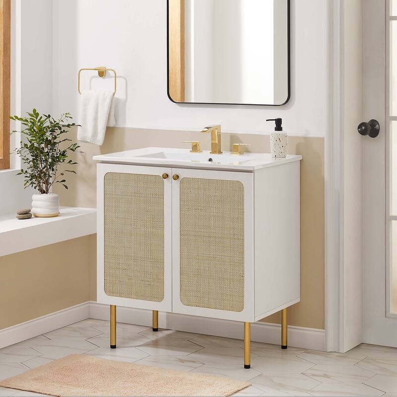 Chaucer 18"/24"/30"/36"/48"Single Basin/48" White Basin Bathroom Vanity - 30" wide - White