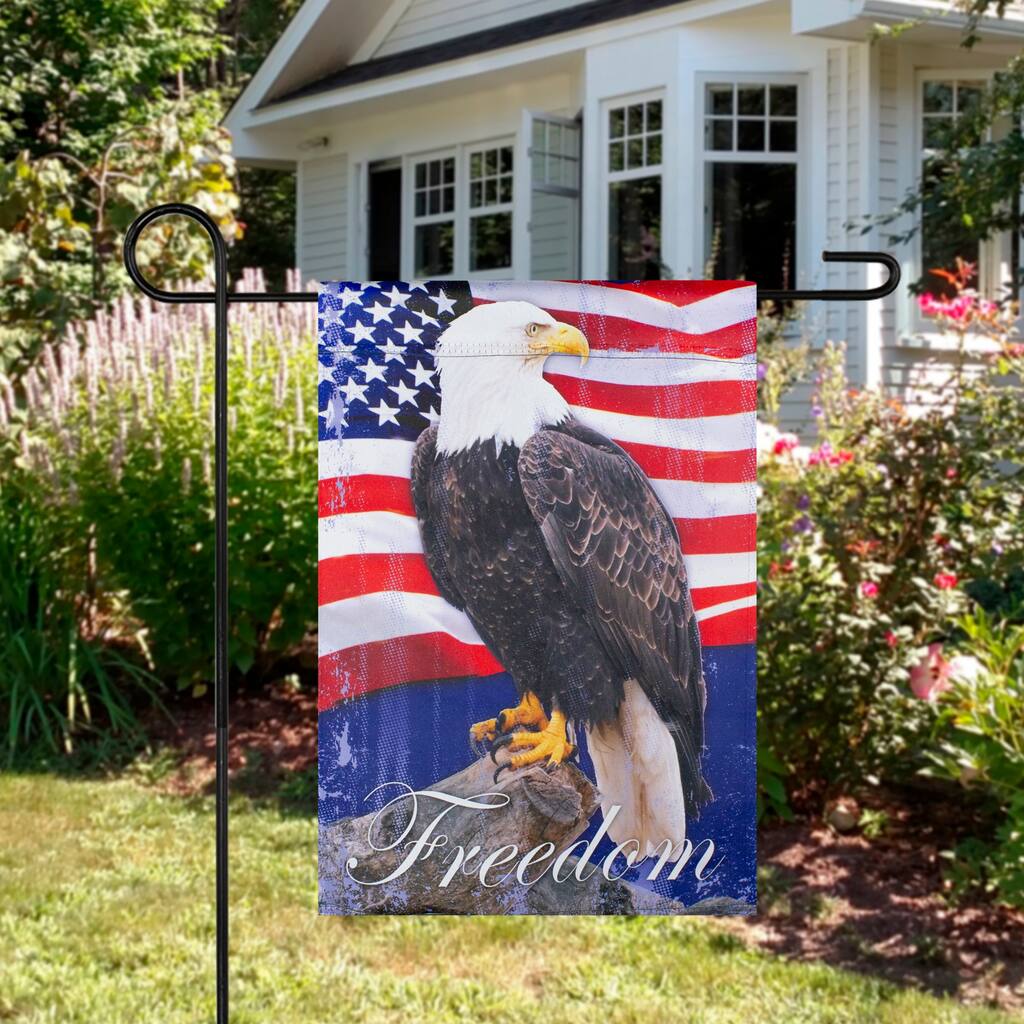 Freedom Bald Eagle Patriotic Outdoor Garden Flag 12.5" x 18"