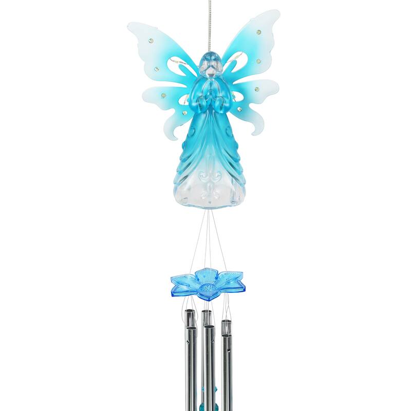 Exhart Large Solar Acrylic Angel Wind Chime, 6.5 by 42 Inches
