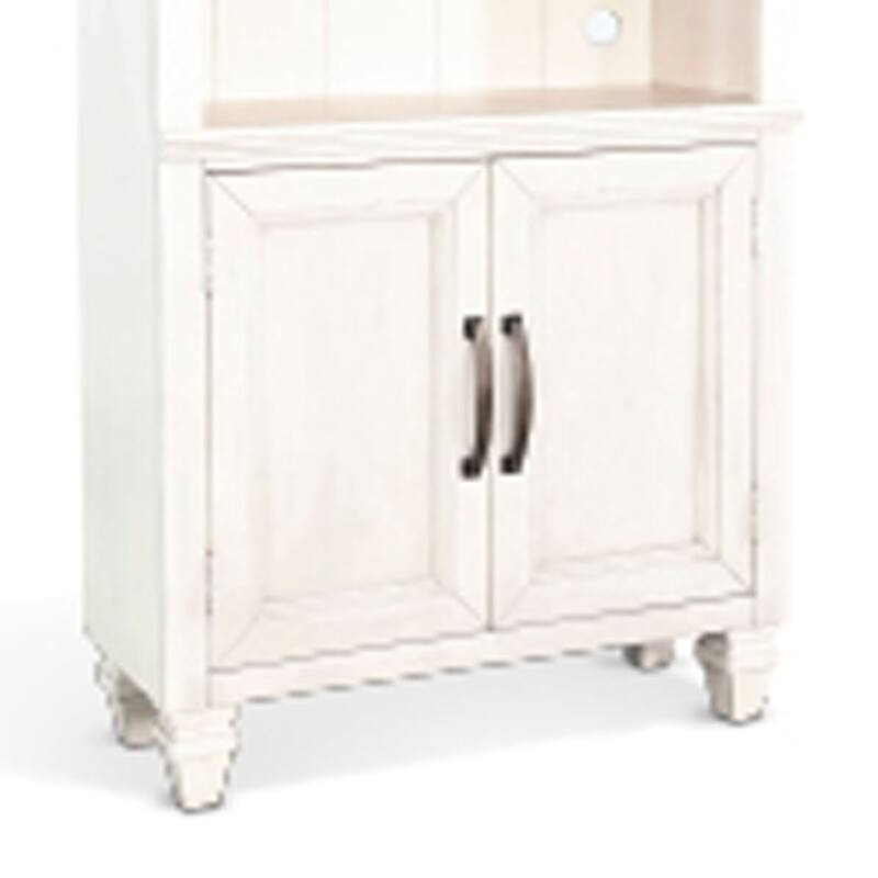 Barnie Bookcase Cabinet with 3 Open Shelves, Brown White Mahogany Wood