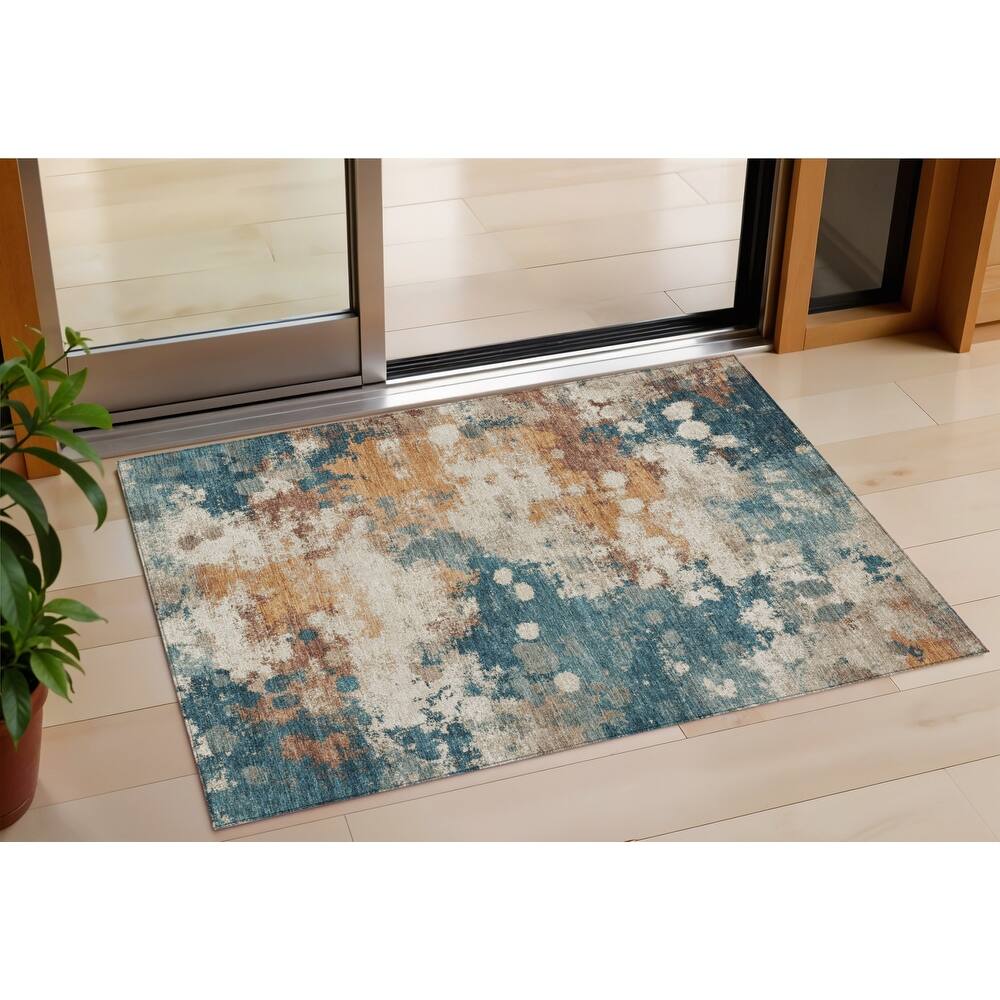 HomeRoots Abstract Transitional Rectangle Outdoor Rug