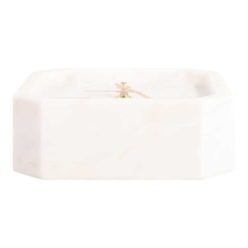 Modern Glam Marble & Stone Clock for Home Decor