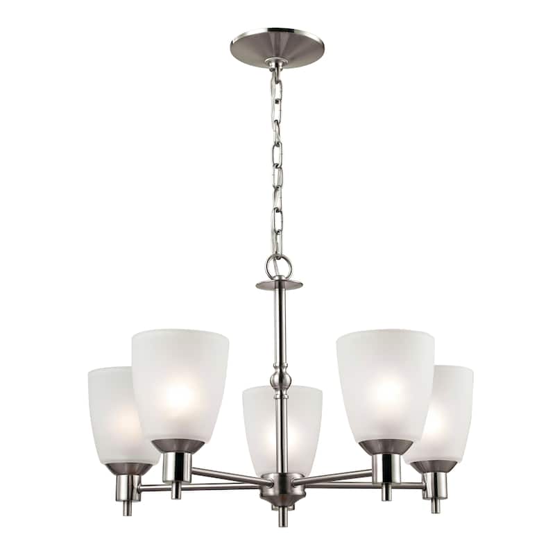 Jackson 20-inch Wide 3-Light Chandelier in Brushed Nickel - Brushed Nickel - 22in W x 22in D x 14in H