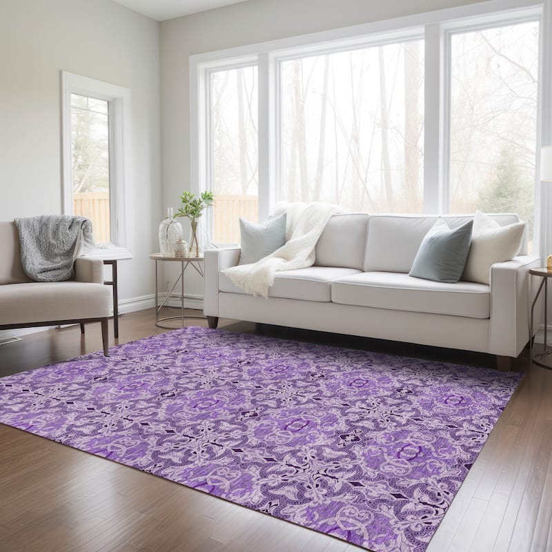 Machine Washable Indoor/ Outdoor Chantille Traditional Medallions Rug