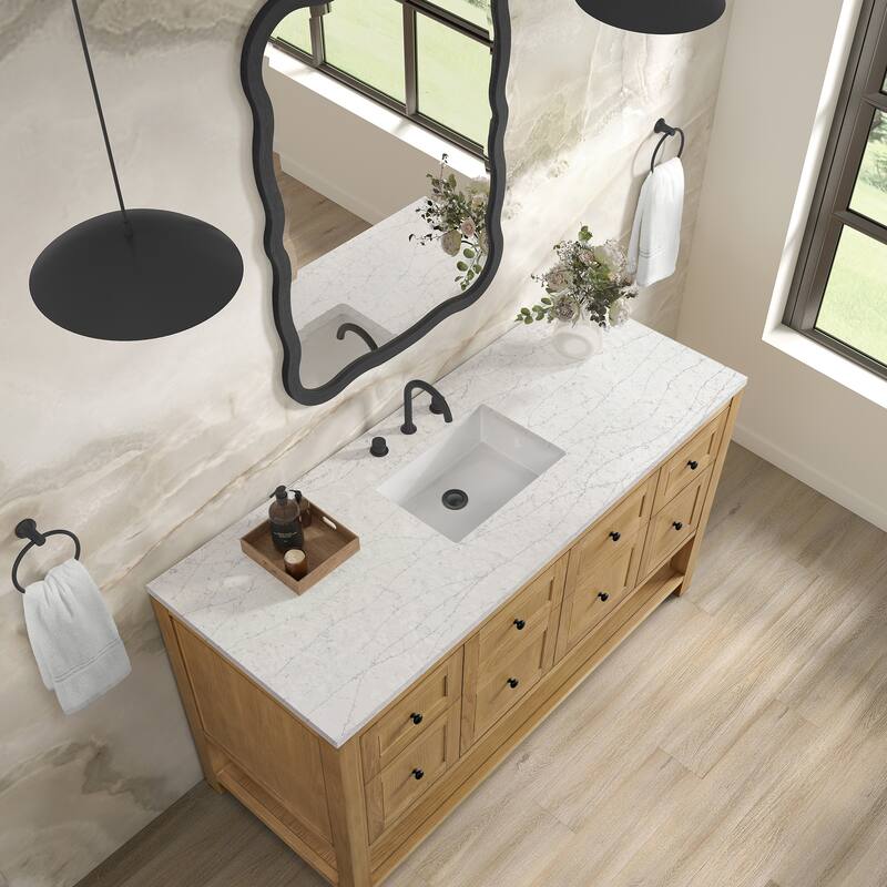 Breckenridge 60" Single Vanity, Light Natural Oak - 60S - Eternal Jasmine