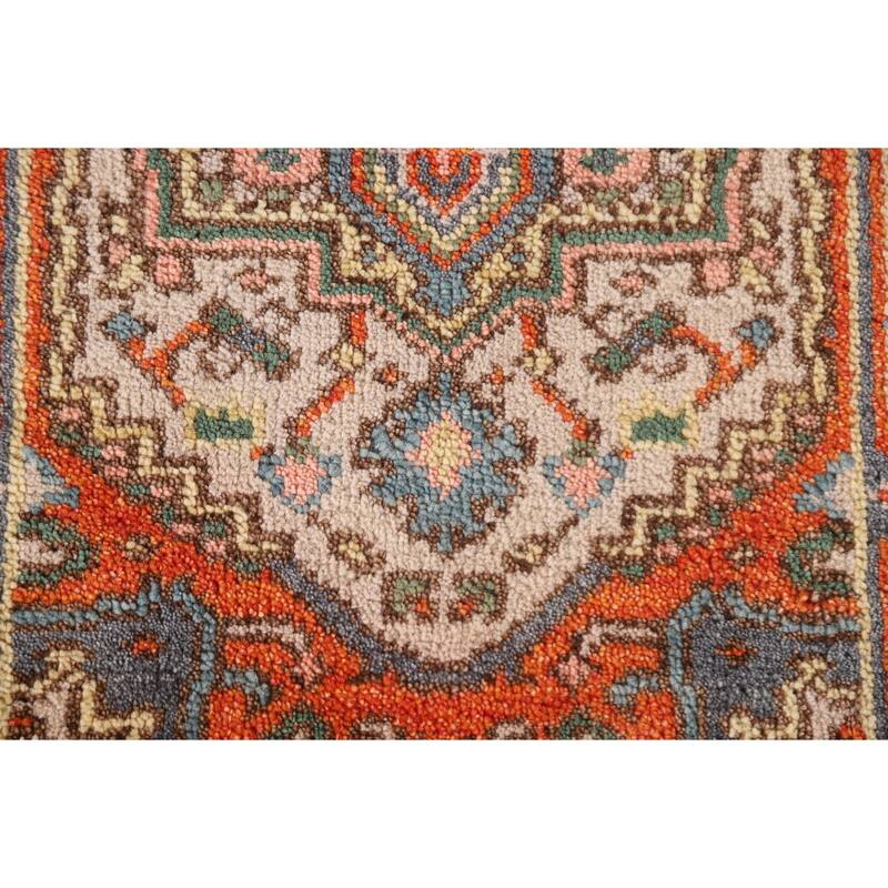 Beige Heriz Serapi Style Accent Area Rug Hand-knotted Wool Carpet - 2'0"x 3'0"