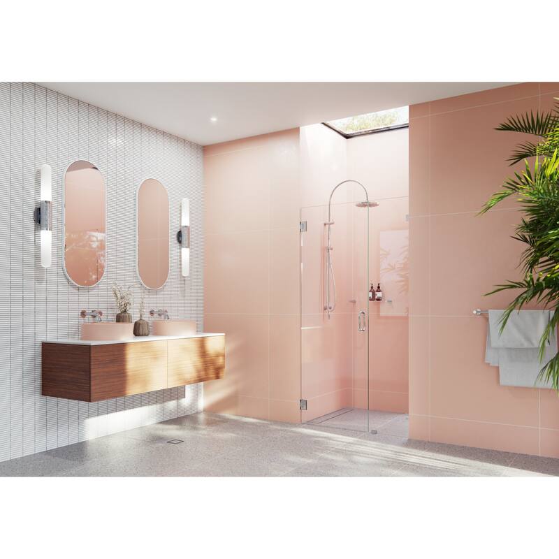 Glass Warehouse 78" x 42.75" Frameless Shower Door - Wall Hinge - Polished Chrome