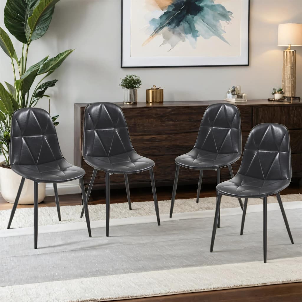 Ergonomic Dining Chairs - 330LB Capacity, Water-Resistant, Set of 2/4