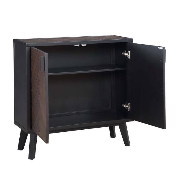 Shop Modern Black Accent Chest 2 Door Accent Cabinet On Sale Overstock 32091861